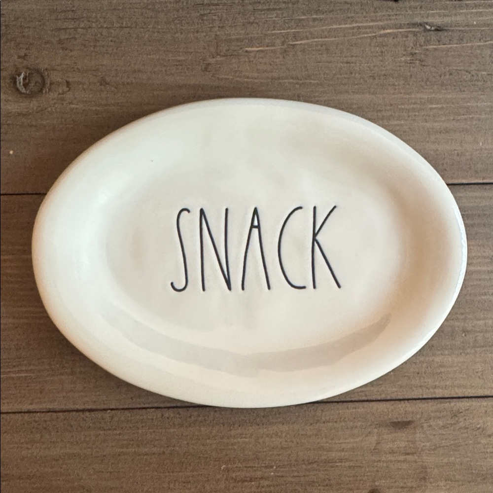 Rae Dunn Ceramic Oval Snack Plates (2) - Picture 4 of 7